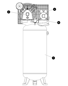 Tank Parts Diagram and Parts List for CE5002  Campbell Hausfeld Compressor